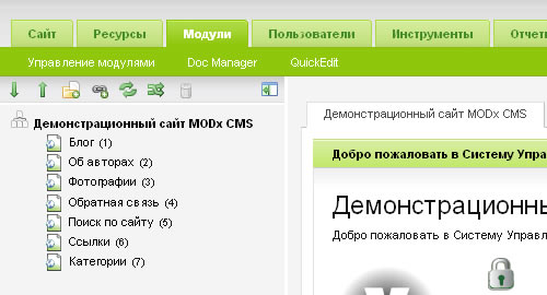 Структура документов в MODx